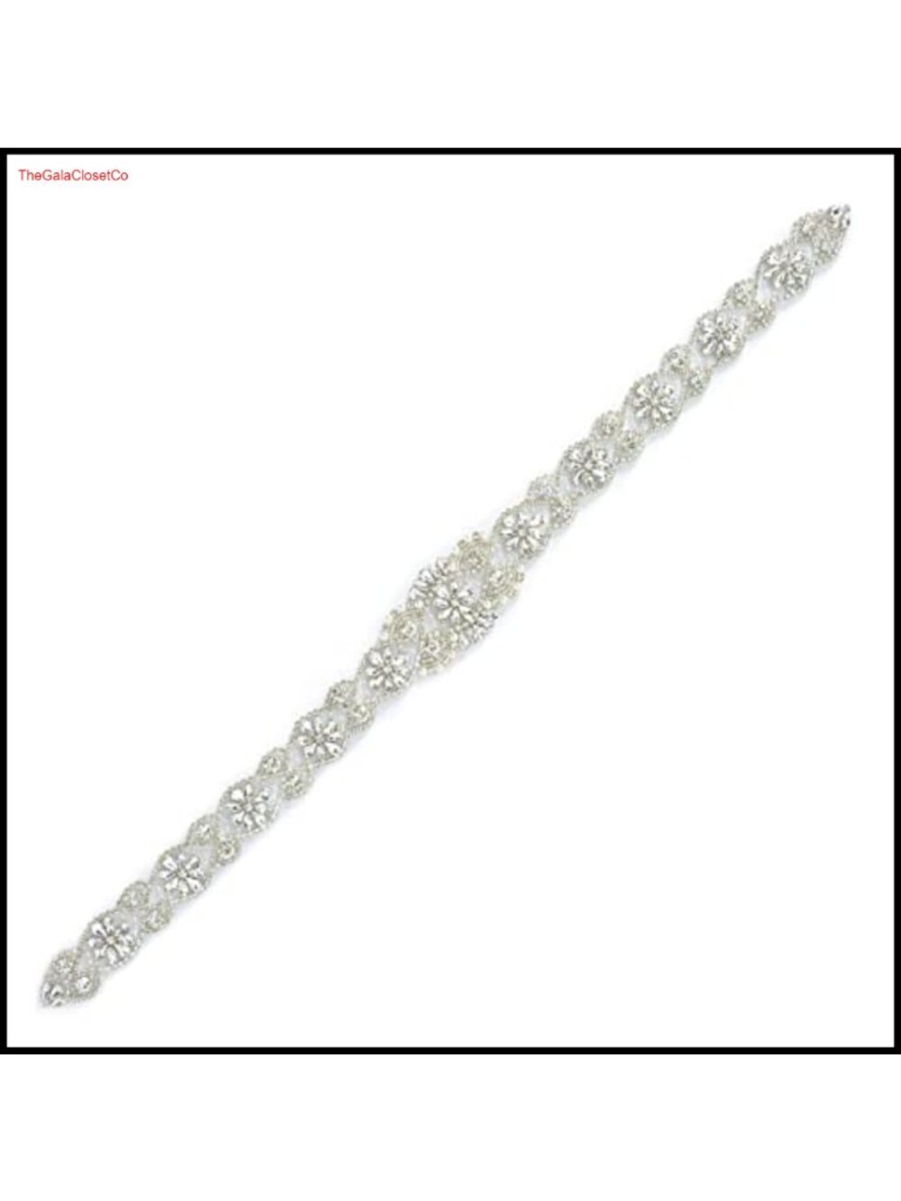 Pearl Rhinestone Wedding Belt Sash Bridal Dress Sparkle Applique